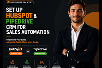 set up hubspot and pipedrive CRM for sales automation, hubspot workflow