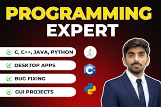 solve c, cpp, and python programming tasks and projects