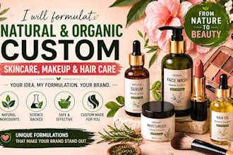 formulate natural organic skincare, makeup, haircare for your brand