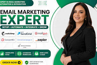 set up mailchimp, sendgrid, mailgun, convertkit, zapier gohighlevel crm