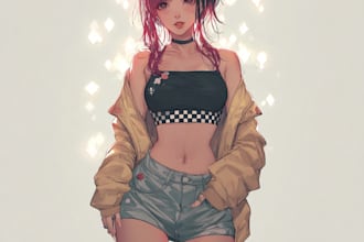 make anime drawing with anime art style character