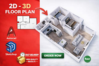3d floor plan design for a home and offices