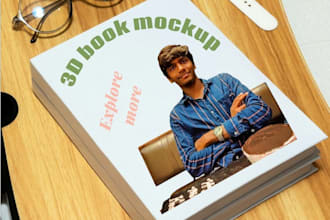 design amazing 3d book cover mockups in different styles