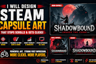 design steam capsule art for indie game promotion