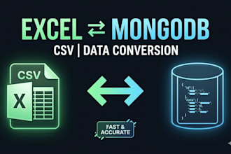 convert excel or CSV to mongodb and mongodb to excel or CSV with clean data