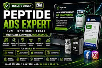 run peptide ads, peptide marketing and solve fb ig ads for peptide stores