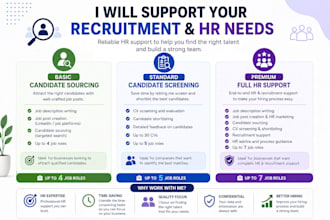 help you with recruitment, candidate screening and HR support
