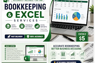 do bookkeeping data entry in excel and basic accounting tasks