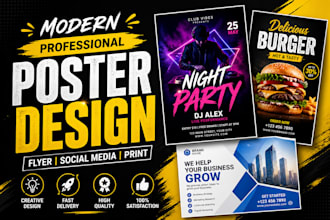design modern poster, flyer and social media poster