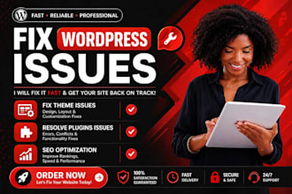 fix wordpress issues, fix wordpress bugs, critical errors fix woocommerce error