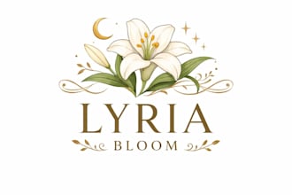 design elegant wedding monogram logo, floral initial, bride and groom branding