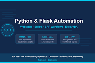 build a python flask web app or automation tool for your business
