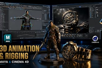 3d animation, modelling and rigging in autodesk maya or cinema 4d