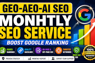 rank your website by monthly off page SEO service GEO aeo ai optimization