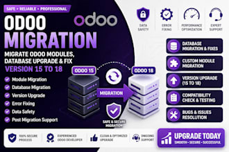 migrate odoo version, upgrade modules and fix database errors