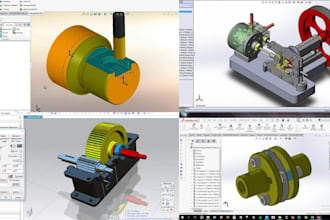 mechanical 3d cad modeling parametric solidworks component assembly for printing