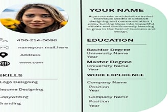 design a professional resume and CV