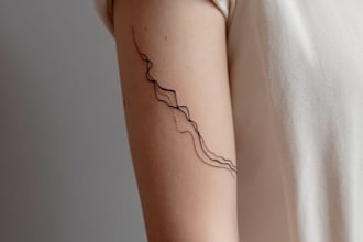 create minimalist tattoo, monoline, line art illustration