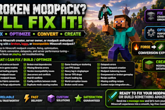 build fix optimize minecraft modpack convert forge mod to fabric datapack server