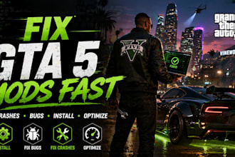 install mods and fix crashes and bugs in your gta 5