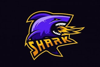 design a modern shark, marine, ocean, and mascot business logo design