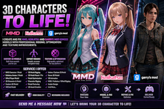 do mmd model koikatsu garrys mod 3d model rigging 3d model fix