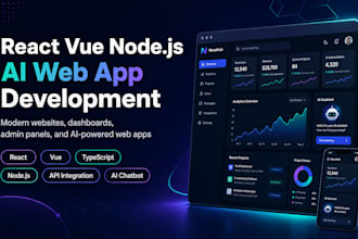 build responsive react vue node websites and ai web apps
