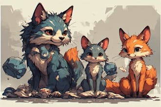 draw custom furry art and original characters for you