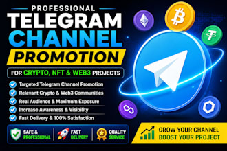 do telegram channel promotion for crypto nft and web3 project