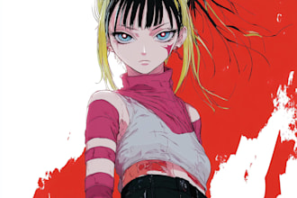 draw anime illustration sfw or nsfw with balanced colors