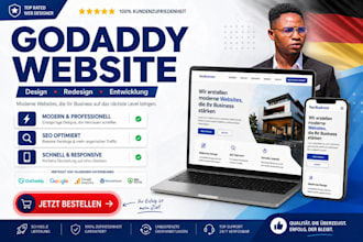 erstelle, entwickle und neugestalte ihre professionelle godaddy website