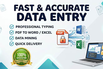 do fast and accurate data entry and typing from PDF to word