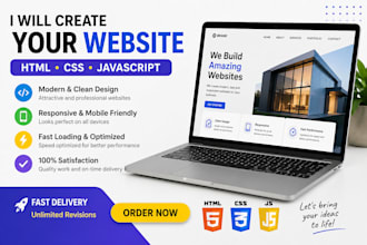simple website using HTML CSS javascript
