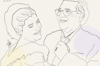 draw a custom minimalist line art portrait from your photo