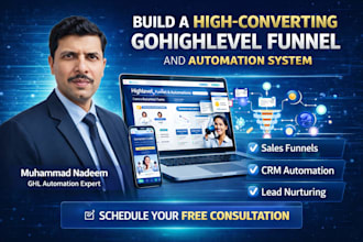 design gohighlevel sales funnels, CRM setup and automation workflows