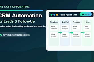 setup CRM automation for leads follow up and sales pipeline