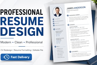 professionally format and redesign your resume CV