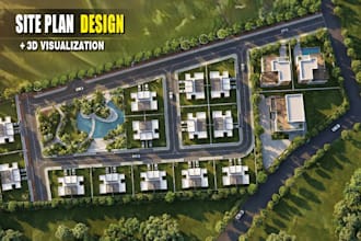 design a professional 3d site plan and master plan layout