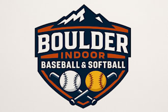 design boulder indoor baseball and softball logo for gaming,youtube,website