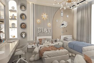 do kids room, 3d nursery, playroom, toddler, baby room, 3d kindergarten design