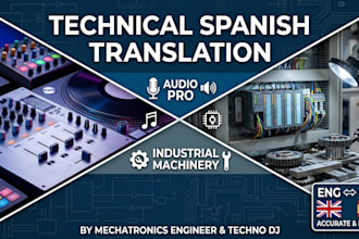 do technical translation for pro audio and industrial machinery