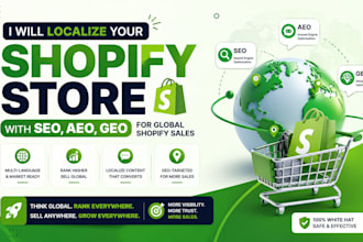localize your shopify store with SEO, aeo, GEO, for global shopify sales