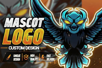 design a custom mascot logo for your team or brand
