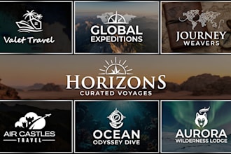 do modern luxury travel, hotel, agency and vacation logo design