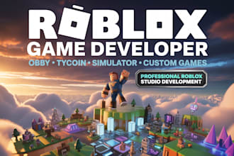 develop a professional roblox game, obby, tycoon, simulator, or custom game