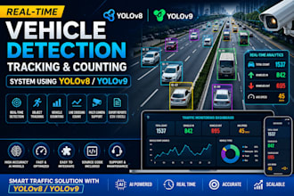 build a real time vehicle detection, tracking and counting system using yolov9