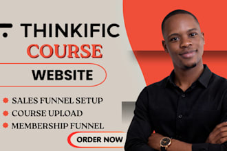 build thinkific online course website and sales funnel that sells