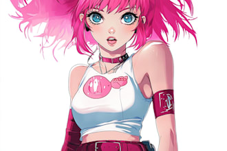 draw anime character with clean lines and smooth shading
