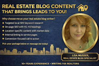 write seo blog content for real estate agents and investors