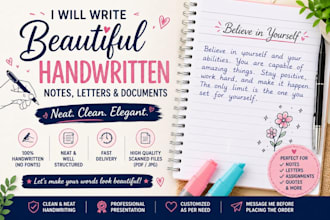 create neat and beautiful handwritten assignments for you